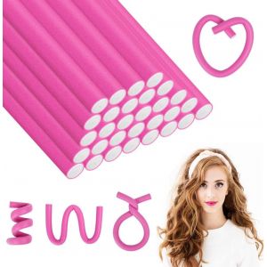 KAL-Bigoudis Flexibles, 30Pcs Bigoudis De Cheveux, Rouleaux De Cheveux En Mousse Torsadée, Tige De Curling Sans Chaleur Pour Outils De Curling Et De Coiffure - Neuf