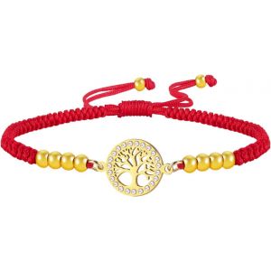 Eryi-Bracelet Arbre De Vie Pour Femmes Bracelet Arbre De La Famille Bracelet Corde Bracelet Corde Tressé Fait À La Main Bracelet Réglable Bijoux Délicats - Neuf
