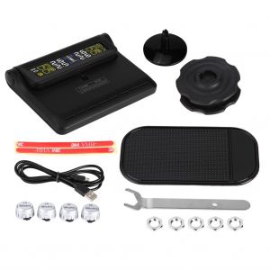 Systeme de surveillance de la pression des pneus TPMS sans fil avec ecran LCD et 4 capteurs externes - Neuf