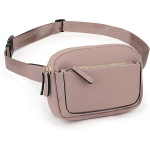 KALANKA-Sac Banane Femme Homme Fanny Pack Ceinture Imperméable Nylon Mode Léger Sac de Taille Plat Chic avec 3 Poches zippées - Neuf