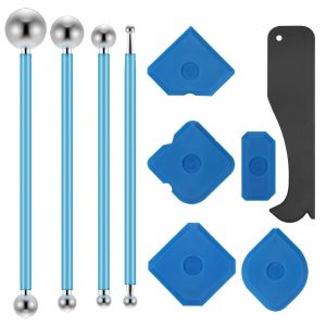 lbgwp60-10 Outils De Finition De Joints, 4 Outils Grattoir Joint Carrelage À Bille Métallique, 5 Outils De Retrait De Silicone Et 1 Grattoir En Plastique, Ensemble D'Outils De Retrait De Joints Pour - Neuf