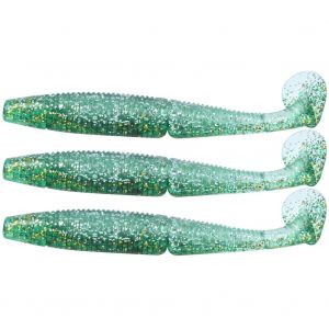Ar36 Lot De 3 Leurres Artificiels Souples En Forme De Ver A Queue En T 140 Mm 17 G Accessoires De Peche Vert Argent - Neuf