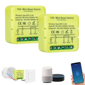 2 unité interrupteur wifi smart life,module interrupteur connecté encastre,smart switch bluetooth,interrupteur intelligent 2 voies,Compatible avec Tuya Smart APP,Alexa et Google Home - Neuf