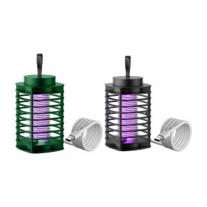 Lampe anti-moustiques &eacute;lectrique - Lot de 2, noir et vert, aliment&eacute;e par USB, fonctionnement silencieux, usage int&eacute;rieur/ext&eacute;rieur - Neuf