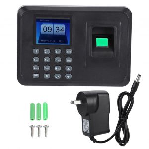 Horloge de pointage a empreintes digitales avec ecran LCD TFT de 2,4 pouces, enregistreur de presence, prise AU 100-240 V - Neuf