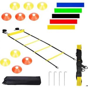 Kit D'entraînement De Football Pour Enfants, Échelle De Coordination, Échelle D'entraînement De Vitesse, Échelle D'agilité - 6m - Neuf