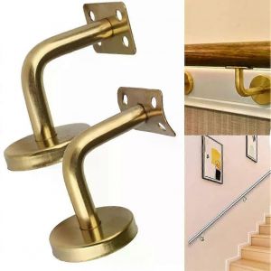 1pcs Rampe d'or Rampe Support En Acier Inoxydable Support De Rampe D'escalier Balustrade Mobilier Mural Quincaillerie Accessoires - Neuf