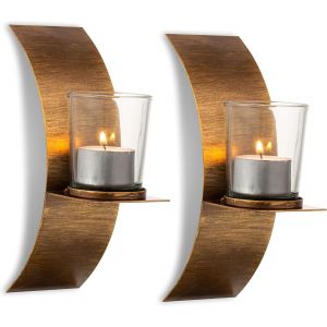 Bougeoir Mural Vintage, Métal Photophore Applique Rustique Chandeliers Supports Pour Bougies Chauffe-Plat Décoration Murale Pour Salon Chambre À Coucher Cheminée Esszimmer Salle De Bain - Neuf