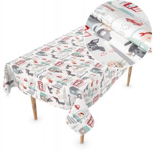 Sjzg-Nappe En Toile Cir&eacute;e Lavable, Nappe En Plastique, Au M&egrave;tre, Rectangulaire, Ronde, Ovale, Motif Enfant, 180 X 140 Cm - Neuf