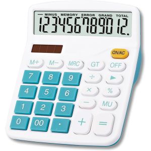 Calculatrice de Bureau &agrave; Grand &eacute;cran avec Batterie solaire Double Puissance 12 Chiffres Calculatrice financi&egrave;re d&eacute;di&eacute;e &agrave; la Fonction Standard Calculatrice d'affaires de Bureau - Neuf