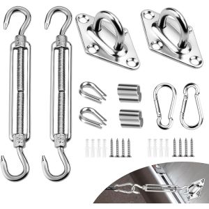 Ulteronixshop-Kit De Fixation M8 Mat De Fixation Pour Voile D'ombrage Kit Fixation Voile D'ombrage Acier Inoxydable 304 Fixation Voile D'ombrage Tendeur Voile Ombrage Pour Triangle Et Carr&eacute; - Neuf