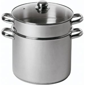 Subzonal-Baumalu, Couscoussier Inox 20 Cm, Capacit&eacute; 5,8 Litres, Cuisson Vapeur, Compatible Induction, Taille 20 Cm, Couleur Inox - Neuf