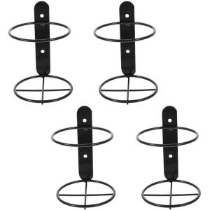 Porte-Bouteilles Mural En Métal Noir,Lot De 4,Casier À Vin Suspendu Pour 1 Bouteille,Idéal Pour Cuisine,Bar,Salon,13.5 X 9.5 X 9.5 Cm - Neuf