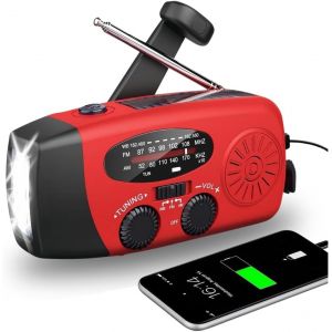 Radio Portable Urgence Militaire, FM/AM/SW Radio de Secours avec Rechargement du Solaire Radios Dynamo &agrave; Manivelle avec Lampe de Poche Lampe Lecture LED 2000mAh Powerbank SOS Alarm Outdoor Camping - Neuf