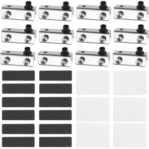 12pcs Charni&egrave;re Pivotante de Porte en Verre pour Portes en Verre sans Cadre d'&eacute;paisseur 3mm-6mm Vitrine R&eacute;glable Pince de Porte en Verre Quincaillerie de Porte Remplacement, Argent - Neuf