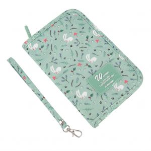 HJLIAN Sac de rangement multipoches pour passeport, documents, cartes de credit, vert - Neuf