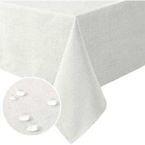 Nappe de No&euml;l rectangulaire, r&eacute;sistante &agrave; l'eau et aux taches, pour ext&eacute;rieur, jardin, anniversaire, mariage, bar, h&ocirc;tel, restaurant, bistrot, caf&eacute;, 100 x 140 cm, blanche - Neuf