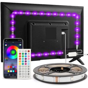 KALANKA-Ruban LED TV 3 m, Bande Lumineuse LED R&eacute;tro&eacute;clairage TV 40-65 in, 5050 RGB USB avec T&eacute;l&eacute;commande, DIY, Rythme de Musique Contr&ocirc;l&eacute; - Neuf