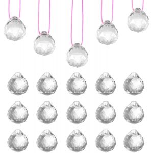 MEVRONISSHOP-20 Pcs Attrape Soleil Cristal, 20mm Suncatcher Pendentif en Cristals, Cristaux Sun Catcher Attrape-Soleils en Cristal Prismes, Capteur a Suspendre Arc-en-Ciel D&eacute;coration de Fen&ecirc;tre Jardi - Neuf