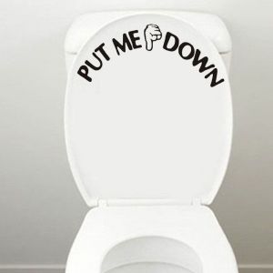 Autocollant En Vinyle Pour Siège De Toilette Et Salle De Bain « Mets-Moi Au Sol » - Rappel Pour Lui - Neuf