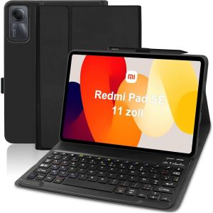 Coque Clavier Pour Xiaomi Redmi Pad Se, &Eacute;tui En Cuir Avec Clavier Bluetooth Magn&eacute;tique Amovible Azerty Fran&ccedil;ais Pour Redmi Pad Se 11 Pouces 2023, Noir - Neuf