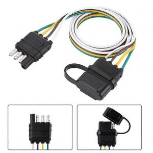 6-24V 4 broches à plat prise de remorque prise de câblage adaptateur de connecteur pour le remorquage de l'attelage de remorque - Neuf