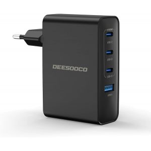 Chargeur Usb C 100 W Pour Ordinateur Portable - 4 Ports Gan - Multiprise - Chargeur Rapide Pd Compatible Avec Macbook Air Pro, Ipad, Iphone 16 15 14 Pro Max, Samsung Galaxy S25 S24 Ultra[Z2373] - Neuf