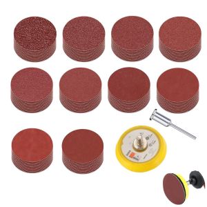 102 Pi&egrave;ces Papier De Verre Set 2 Pouces Pon&ccedil;age &Agrave; Sec&&Agrave; Eau Disques Abrasifs Ronds &Agrave; Dos Auto-Agrippant Pour Perceuse Visseuse Voiture Bois M&eacute;tal Polissage - Neuf