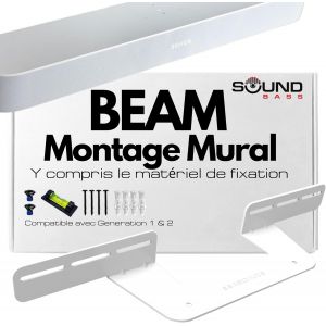 Support De Barre De Son Pour Sonos Beam Compatible Avec La Barre De Son Sonos Beam G&eacute;n&eacute;rations 1 Et 2 Comprenant Tout Le Mat&eacute;riel De Montage N&eacute;cessaire, Support De Montage, Blanc[Video1585] - Neuf