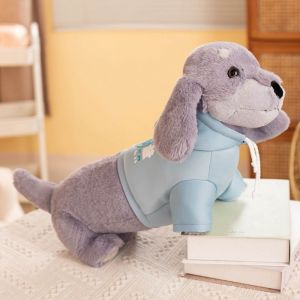 Teckel Poupée Fille Oreiller De Couchage Peluche Jouet Vêtements Chiot Poupée Cadeau Pour Enfants Sweat-Shirt Gris - 30 Cm - 0,2 Kg - Taille S - Sans Vêtements - Neuf