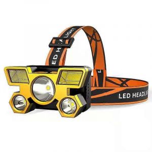 Lampe Frontale Abs Charge Usb Lumière Forte Longue Distance Camping Phare Pour La Conduite De Nuit Pêche De Nuit Golden 5 Source De Lumière - Neuf