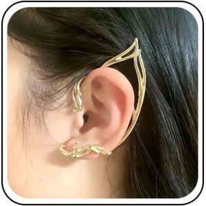 Kal-Boucles D'oreilles Boho Elfe Vintage Boucles D'oreilles Chat Clip Boucles D'oreilles Clip Gothique Boucles D'oreilles Or Cartilage Creux Boucles D'oreilles Punk Bijoux Pour Femmes (Gauche) - Neuf