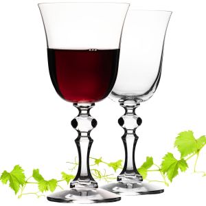 Lot De 2 Verres À Vin Rouge Élégants 220 Ml Série « Vintage » En Verre Crystalline Passe Au Lave-Vaisselle - Neuf
