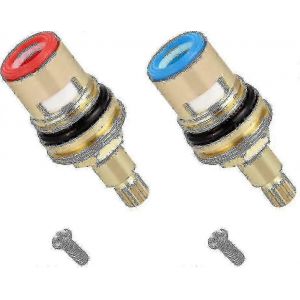 2pcs remplacement universel en laiton en c&eacute;ramique disque robinet valve insert - Neuf