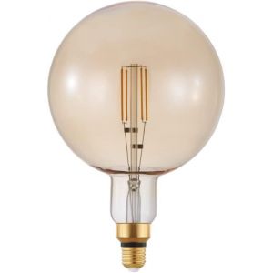 Lampe Led E27 Dimmable Très Grande Taille, Ampoule Globe Big Size, Filament Vintage Spirale, 4,5 Watts (Correspond À 40 Watts), 470 Lumens, Blanc Chaud, Ambré, 2200 Kelvin, G200, Ø 20 Cm - Neuf