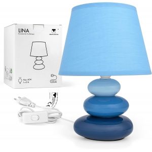 Lampe De Chevet Lina (Orange) Lampe De Table En Céramique Avec Abat-Jour En Tissu, Led Appropriée, E14, Lampe De Table En Céramique 230v, Lampe De Chevet - Neuf