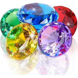 KAL-Jouet Pierres Precieuses,6Cm Jouet Diamant Pour Enfants,Diamant Jouets Tr&eacute;sor,Gemmes De Plong&eacute;e Color&eacute;s,Chasse Au Tresor Enfant Gemmes Pour F&ecirc;tes &Agrave; Piscine Jeux De Plage Chasses Au Tr&eacute;sor (5Pcs) - Neuf