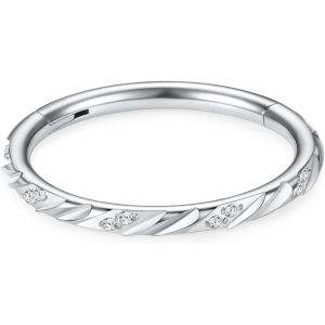 Tianyi-Piercings En Acier Chirurgical 316l Et Oxyde De Zirconium Pour Oreille Et Nez - Calibres 20, 18, 16, 14 - Anneaux Pour Homme Et Femme - Neuf