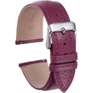 Eryi-Bracelets De Montre En Cuir Véritable 22mm Remplacement Rapide Plat En Cuir De Vache Bracelet De Montre Élégant Pour Femmes Et Hommes Avec Boucle En Acier Inoxydable, Violet-Rouge - Neuf