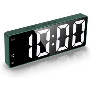 Ankilo Réveil numérique LED - Horloge de table électronique avec affichage de la température - Réveil de voyage - Affichage 12/24 h - Horloge numérique pour maison, chambre à coucher, bureau, enfants, - Neuf