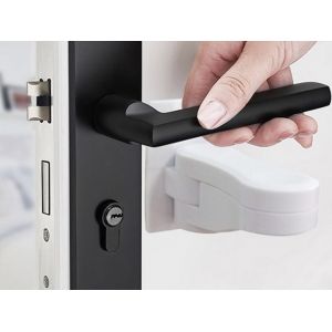 Verrou De Porte &Agrave; Levier De S&eacute;curit&eacute; Enfant - Lot De 2, Autocollant, Installation Facile - Neuf