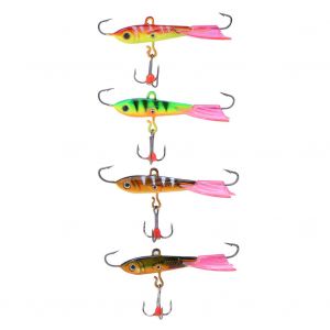 Lot De 4 Leurres Bioniques En Forme De Poisson Avec Hamecon Pointu Pour La Peche Sur Glace En Hiver (5#-8#) - Neuf