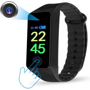 ChenQuanSarl-Camera Espion, 1080P Caméra Espion Cachées Avec Enregistrement Audio Et Vidéo Avec Carte Sd De 32 Go, Bracelet Mini Caméra De Surveillance Avec Affichage De L'Heure - Neuf