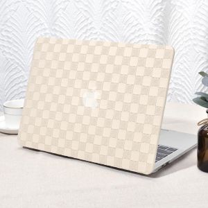 Compatibilité avec MacBook Air 13 Pouces 2022 2021 2020 2019 2018 Release A1932 A2179 M1 A2337 Touch ID, Elégante Coque Rigide en Cuir Plastique Transparente pour Clavier, Kaki PVC Grille - Neuf