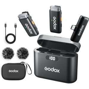Wes2 Kit2 Microphone Cravate Sans Fil Pour Type C, Certifié Mfi, Microphone À Revers Antibruit Plug And Play Avec Transmission De 200 M, Étui De Charge, Compatible Avec Type-C, Iphone 15 (Wes2 - Neuf
