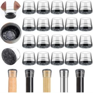 40 Pcs Embout Pied de Chaise,Patin de Chaise &Eacute;lastique Protection Pied Chaise en Feutre,20-30MM Tampon de Chaise pour Prot&eacute;ger Les Pieds de Table &Eacute;viter Les Rayures au Sol (Moyen,Transparent) - Neuf