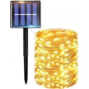 TRAHOO-Guirlande Solaire Ext&eacute;rieur 20M 200LED, Guirlande Lumineuse Ext&eacute;rieure &Eacute;tanche 8 Modes, Guirlande LED Solaire pour Jardin, Terrasse, Cour, Mariage, No&euml;l, F&ecirc;te - Neuf