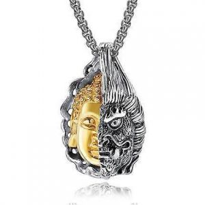 Un Éclair De Pensée Pendentif Personnalité Rétro Titane Acier Collier Pour Homme - Neuf