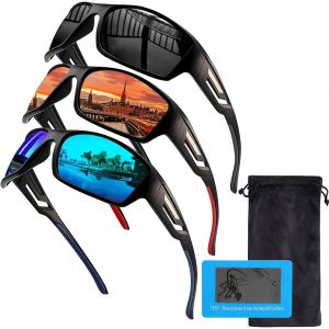 Lot De 3 Paires De Lunettes De Soleil Polarisées Pour Le Cyclisme, Le Sport, Pour Homme Et Femme, Protection Uv400 Pour Cyclisme, Pêche, Conduite, Course À Pied[Z1990] - Neuf
