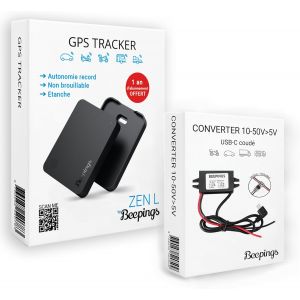 MEVRONISSHOP-Pack Tracker GPS Zen L + Convertisseur de Tension 10V-50V - Neuf